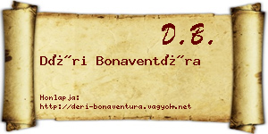 Déri Bonaventúra névjegykártya